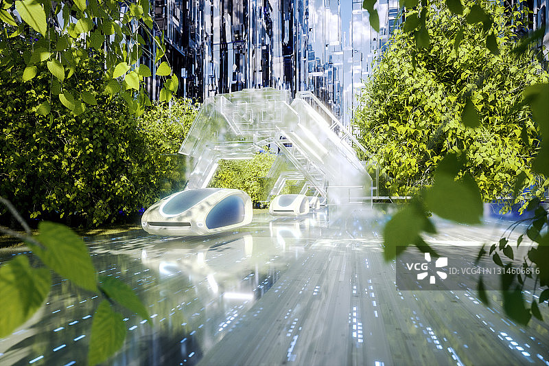 未来绿色能源自动交通图片素材