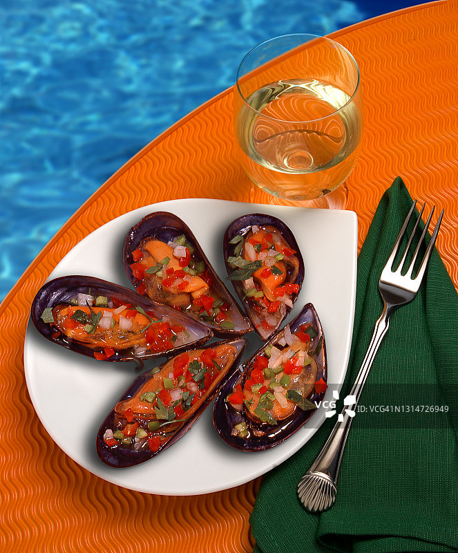 油醋汁贻贝图片素材
