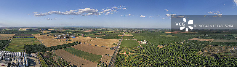 加利福尼亚州农田鸟瞰图图片素材