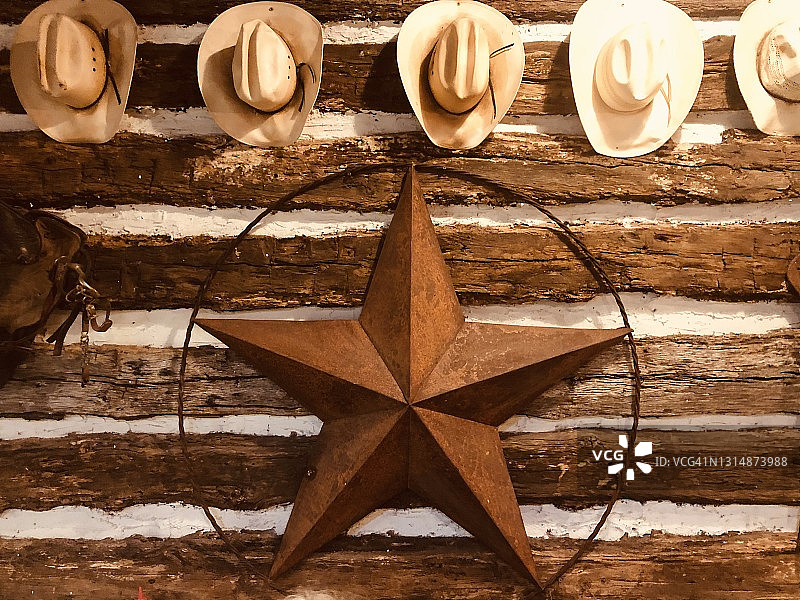 德克萨斯州牛仔帽和孤星图片素材