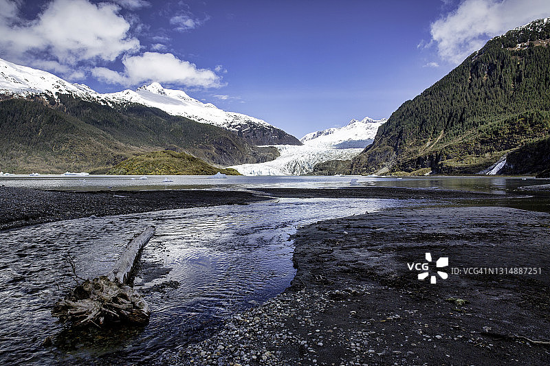 朱诺，阿拉斯加的门登霍尔冰川图片素材