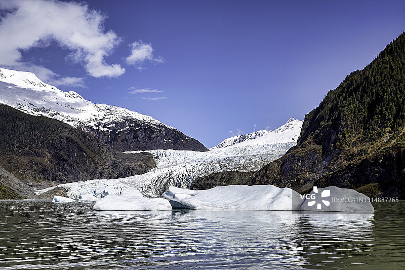 朱诺，阿拉斯加的门登霍尔冰川图片素材