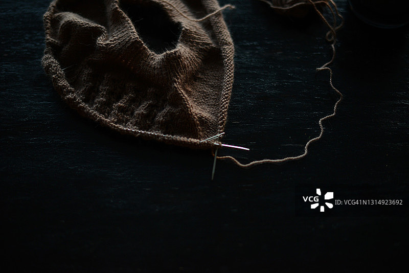 棕色的针织项目图片素材