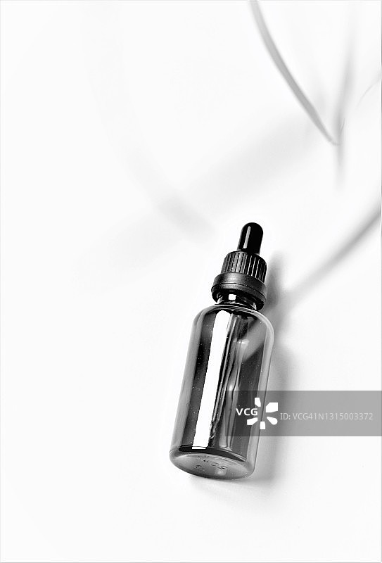 热带叶子精油瓶图片素材