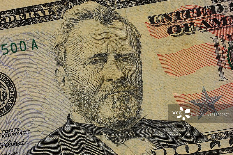 50美元纸币上的尤利西斯·S·格兰特图片素材