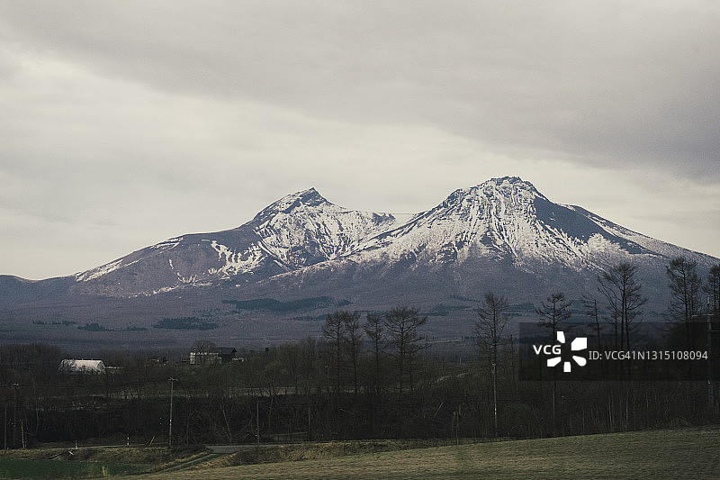 洞爷湖雪山风景图片素材