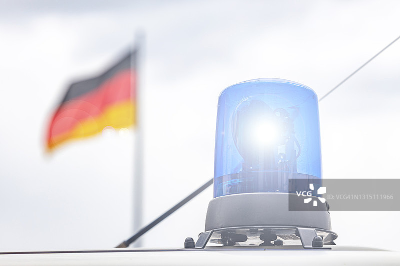 带有德国国旗的警灯图片素材