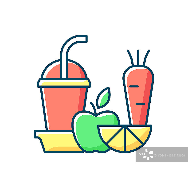 外带新鲜果汁RGB颜色图标图片素材