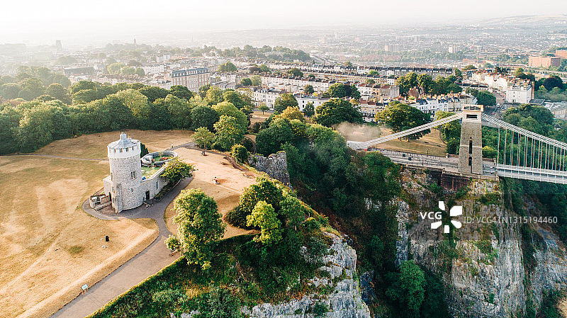 英国布里斯托尔克利夫顿区航拍照片图片素材
