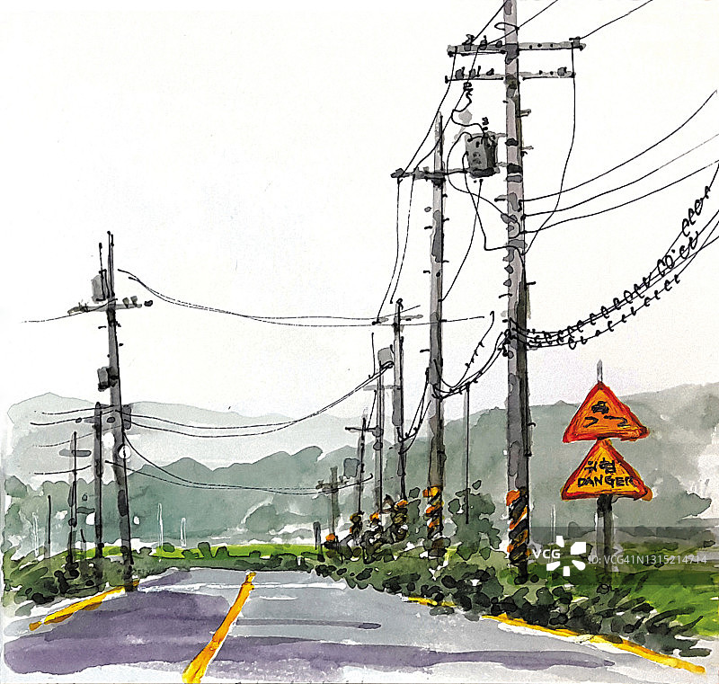 韩国仁川席毛岛图片素材