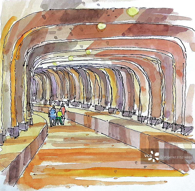 韩国统营海底隧道图片素材