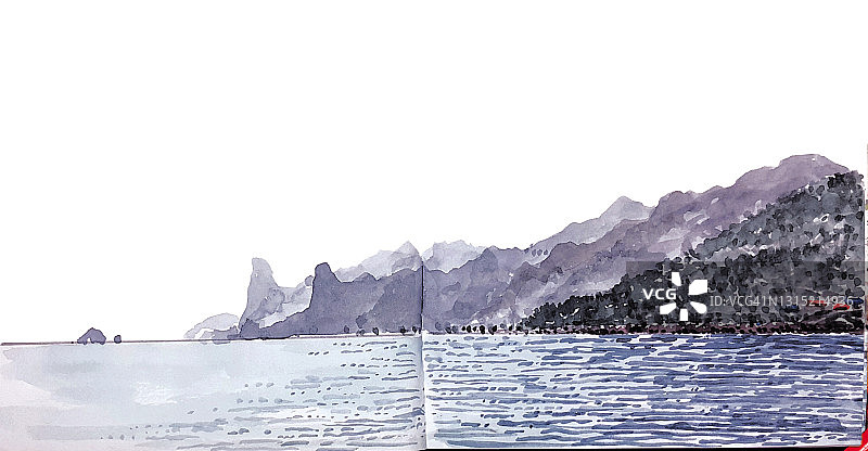 韩国郁陵岛全景图片素材