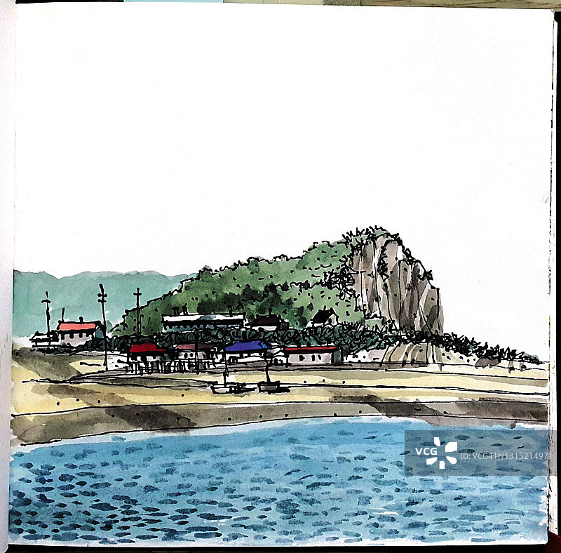 韩国群山仙游岛海景图片素材