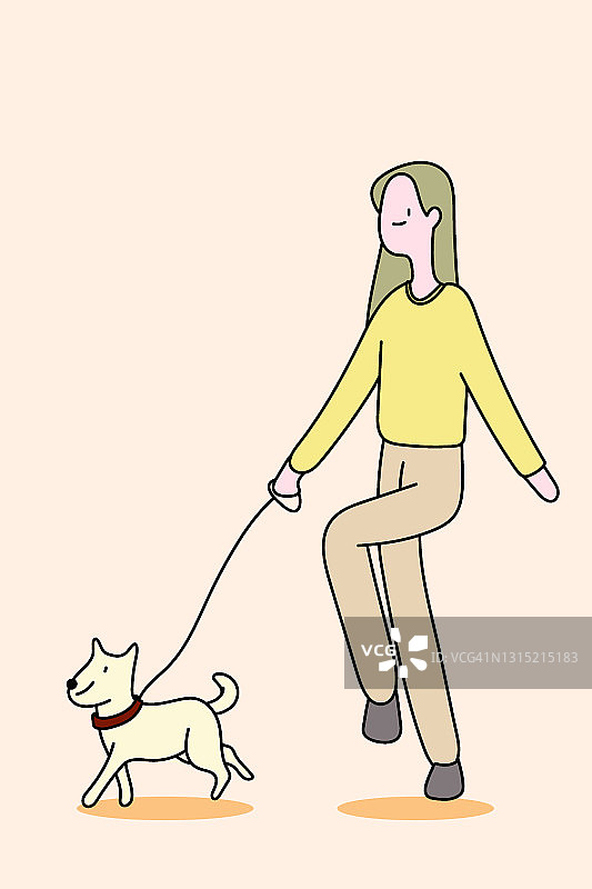 遛狗散步图片素材