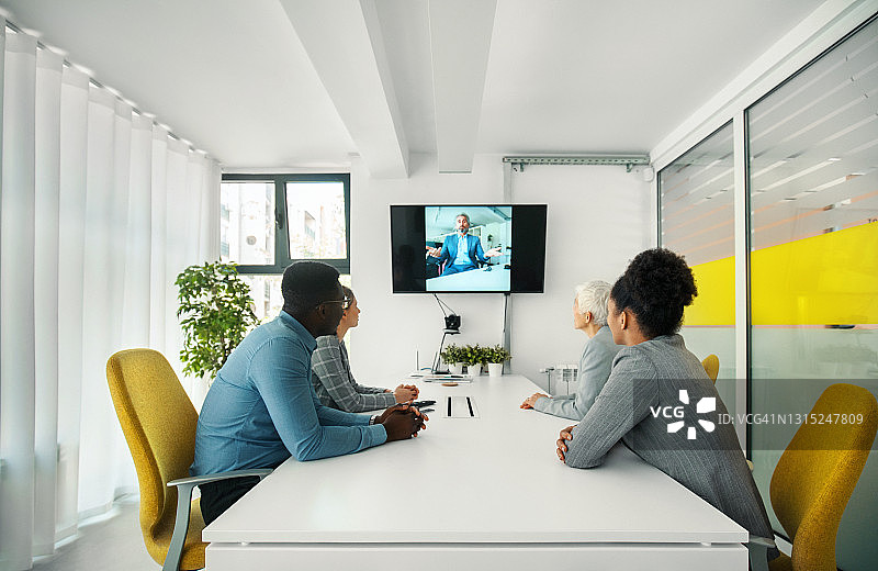 视频会议会谈图片素材