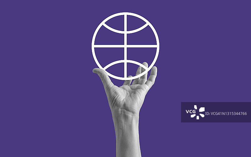 手持地球图标图片素材