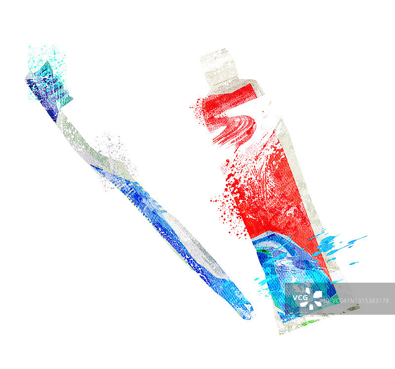 牙膏和牙刷插图图片素材