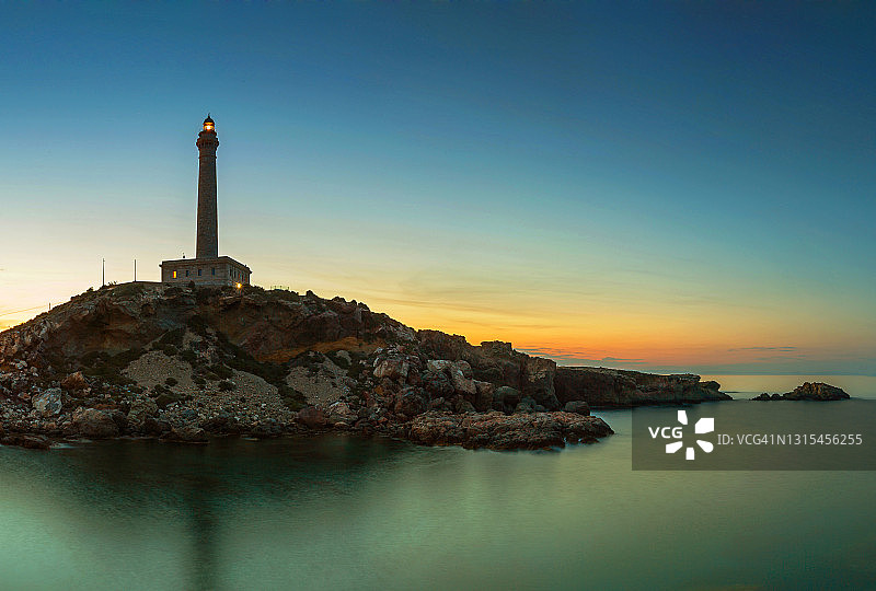 帕罗斯角灯塔日落（西班牙）图片素材
