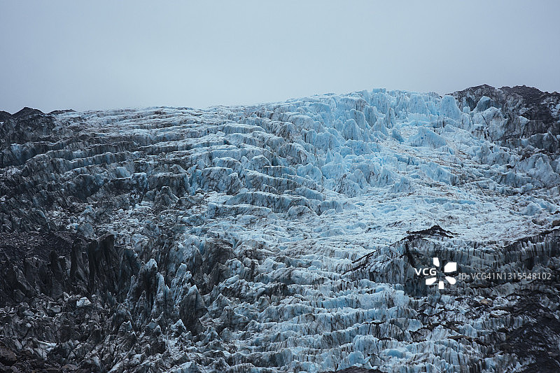 新西兰南岛弗朗兹·约瑟夫冰川特写图片素材