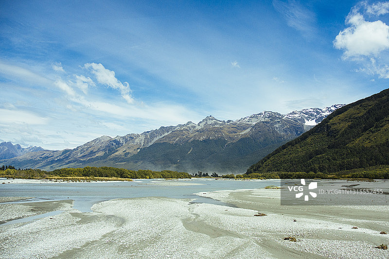 新西兰达特河的壮丽景色图片素材