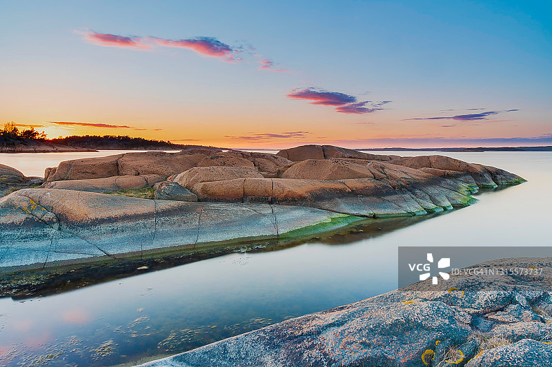 奥斯陆峡湾Hvaler的日落图片素材