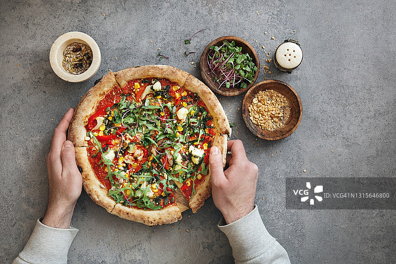 素食披萨图片素材