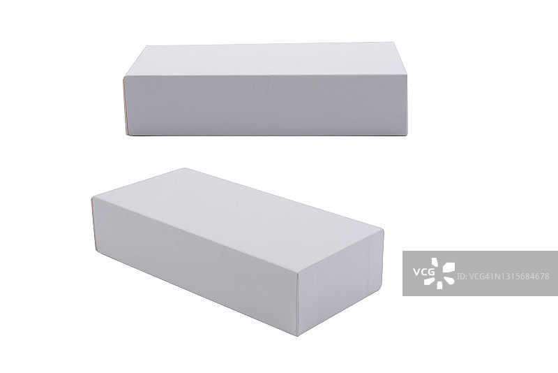 白色盒子样机，空白包装盒，立方体透视图和化妆品产品包装样机图片素材