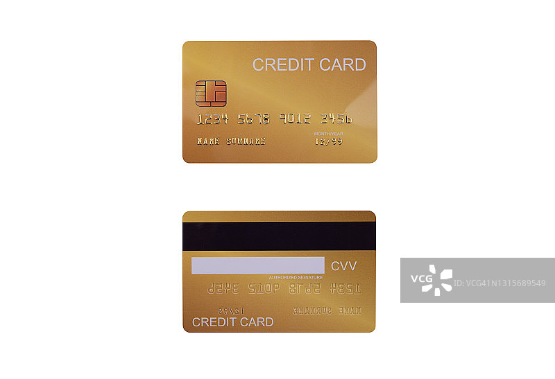 金色信用卡模型模板设计图片素材