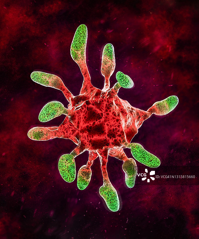 色彩鲜艳的奇怪病毒形状图片素材