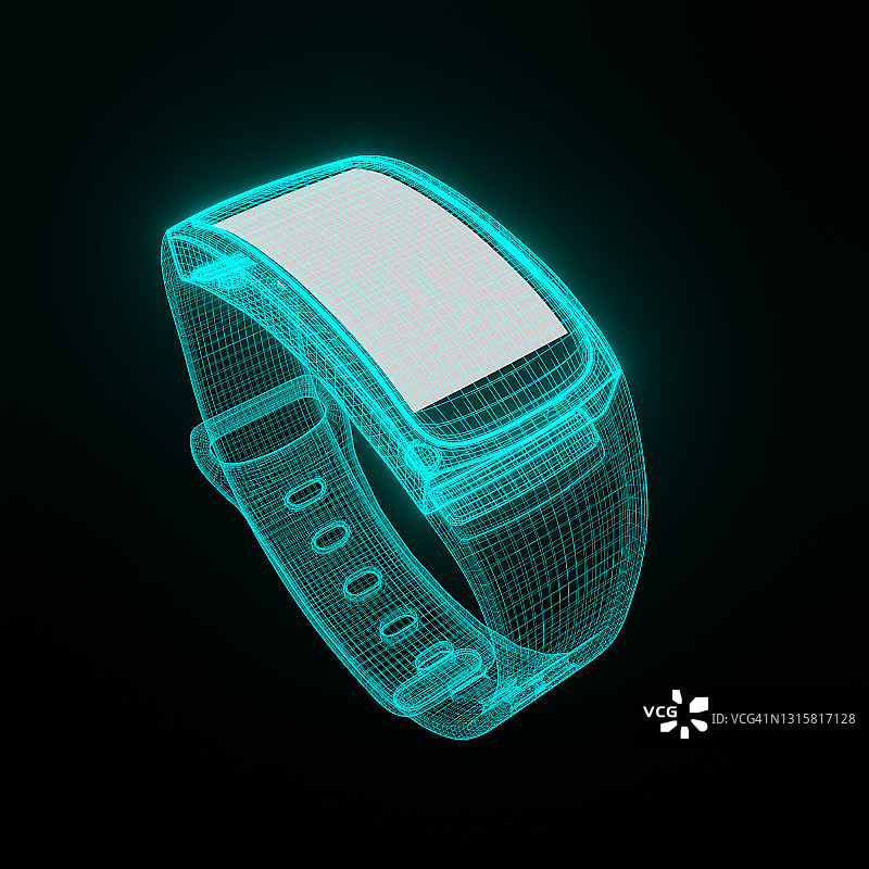 智能手表的线框，未来技术图片素材