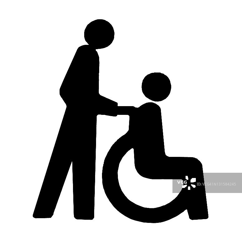 推轮椅的人图片素材