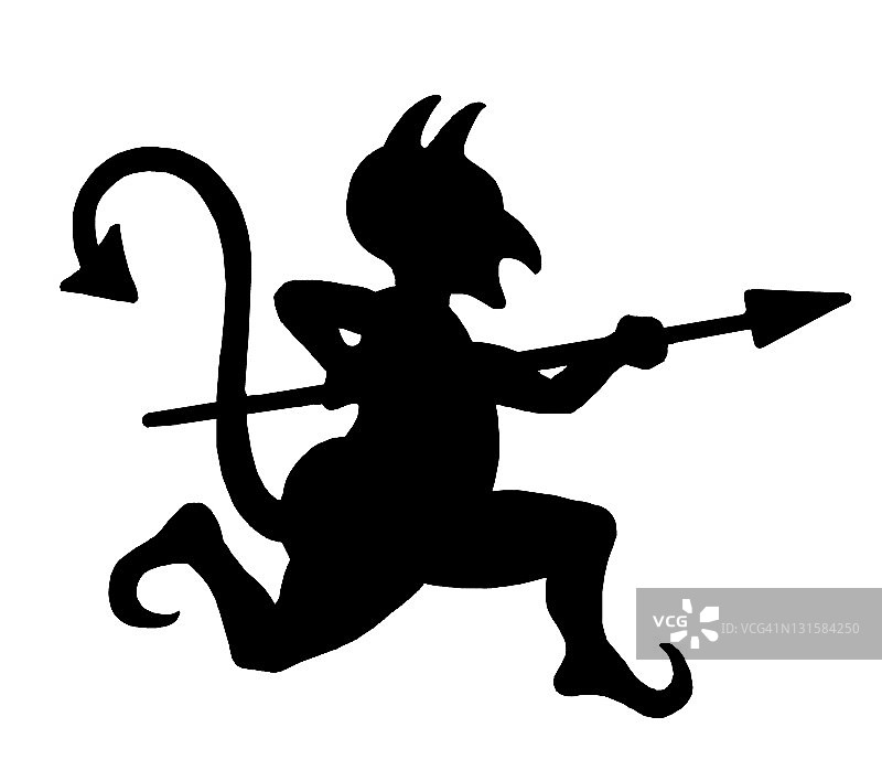 持矛的恶魔剪影图片素材