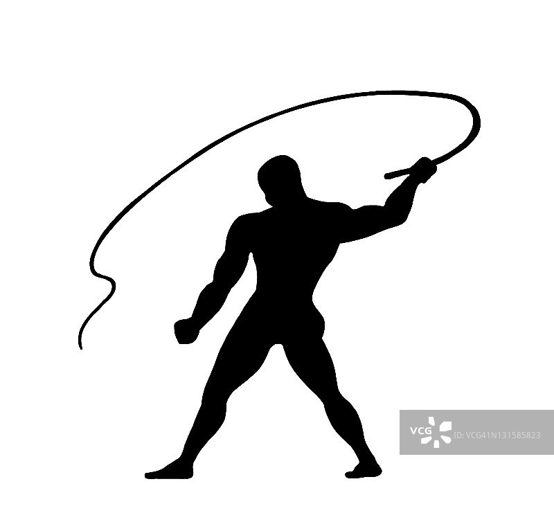 手持鞭子的男人图片素材