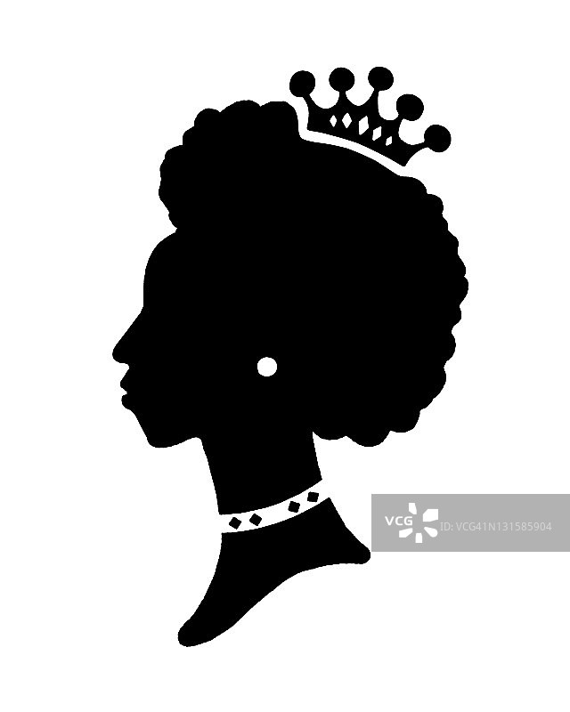 戴皇冠的女子剪影图片素材
