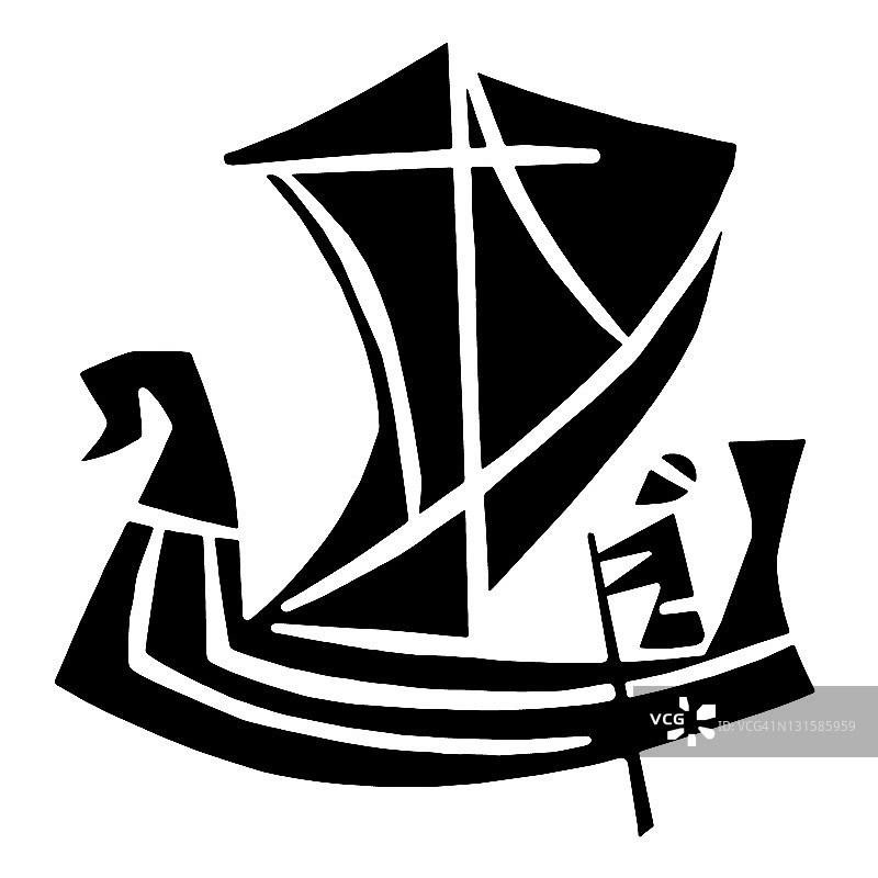 古老的维京船图片素材