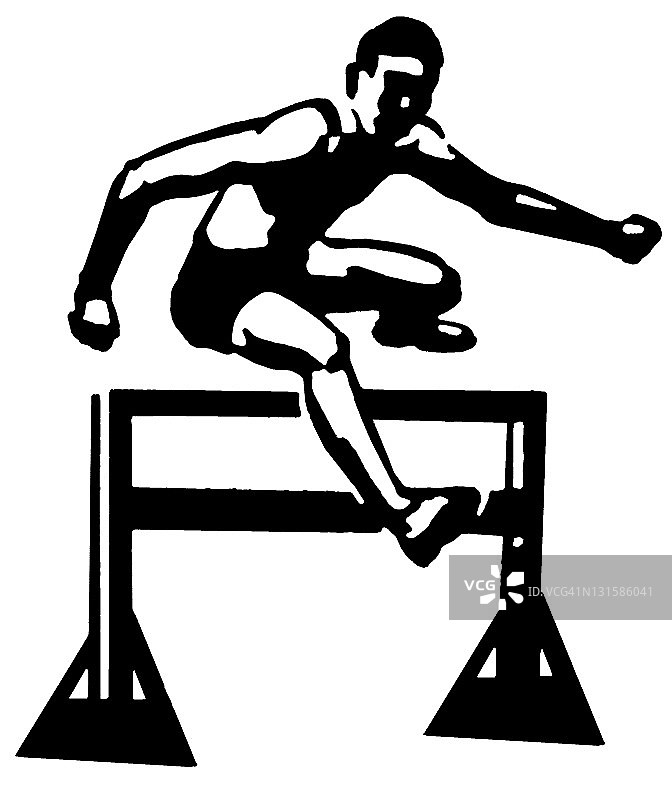 男人跳跨栏图片素材