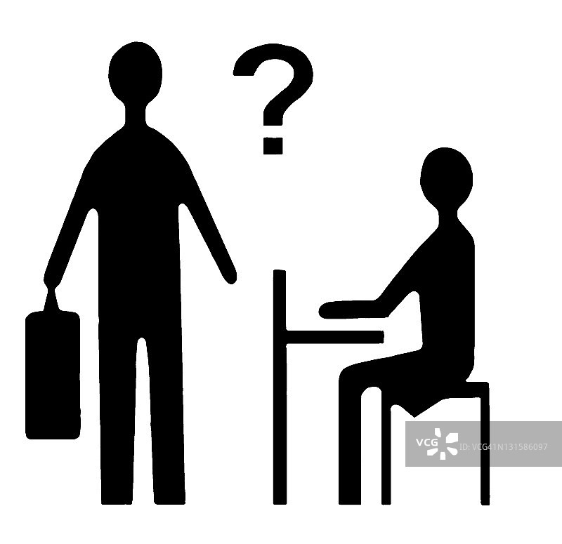 在办公桌旁的人和提着公文包的人图片素材