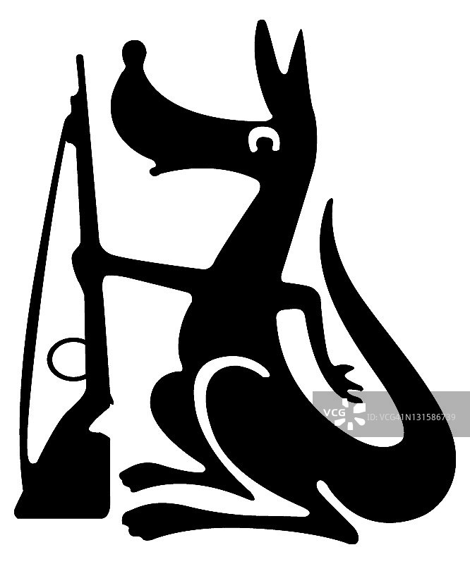 持枪的狗图片素材