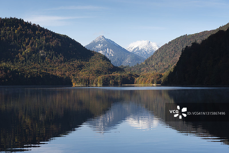 阿尔卑斯湖与巴伐利亚阿尔卑斯山图片素材