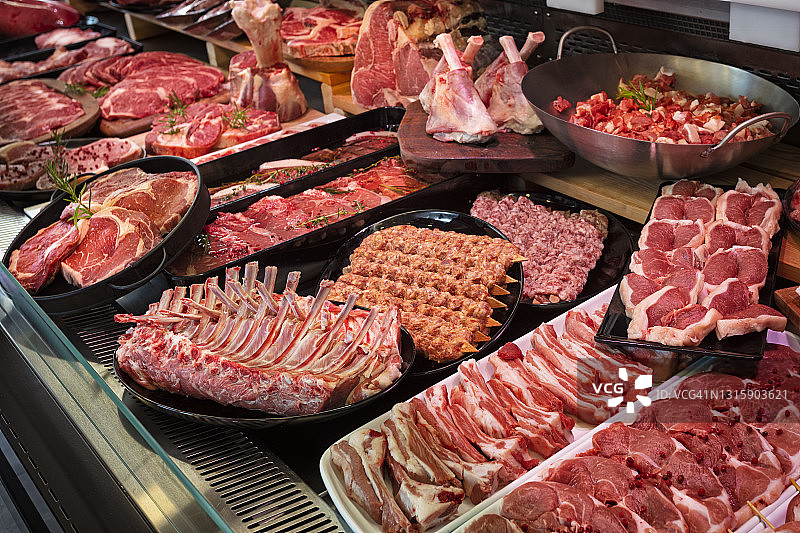肉店里的生肉素材图片图片素材