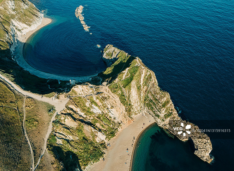 多塞特郡德杜尔门鸟瞰图图片素材