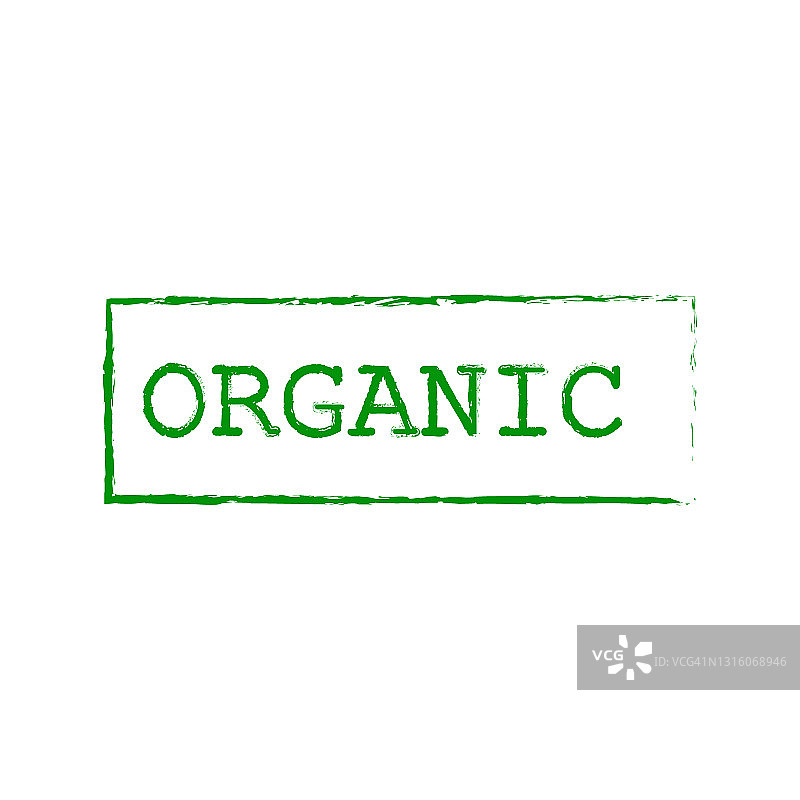 白色背景上的绿色有机标签图片素材