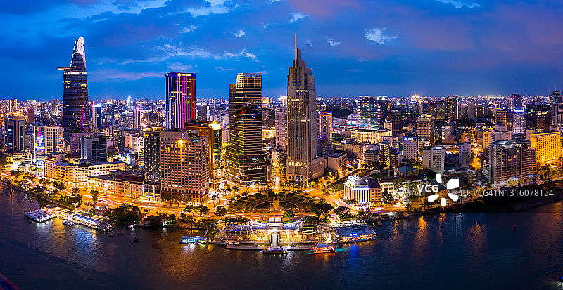 越南胡志明市白藤码头鸟瞰图图片素材