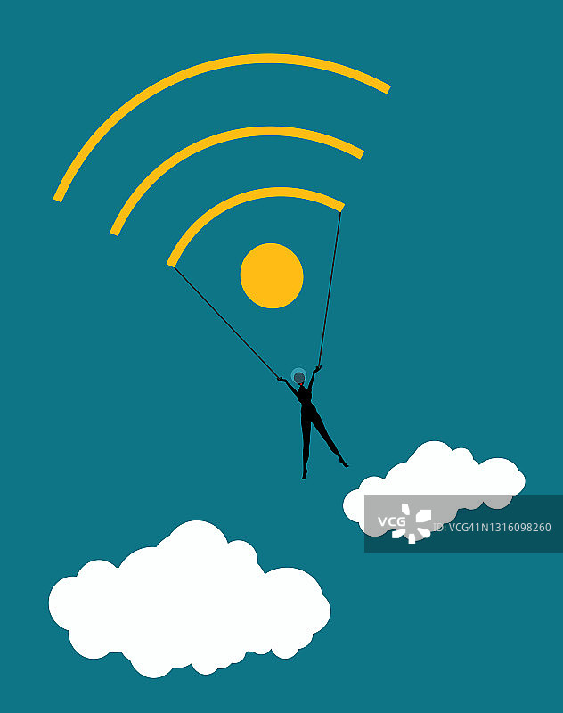 WiFi无线网络气球符号插画图片素材