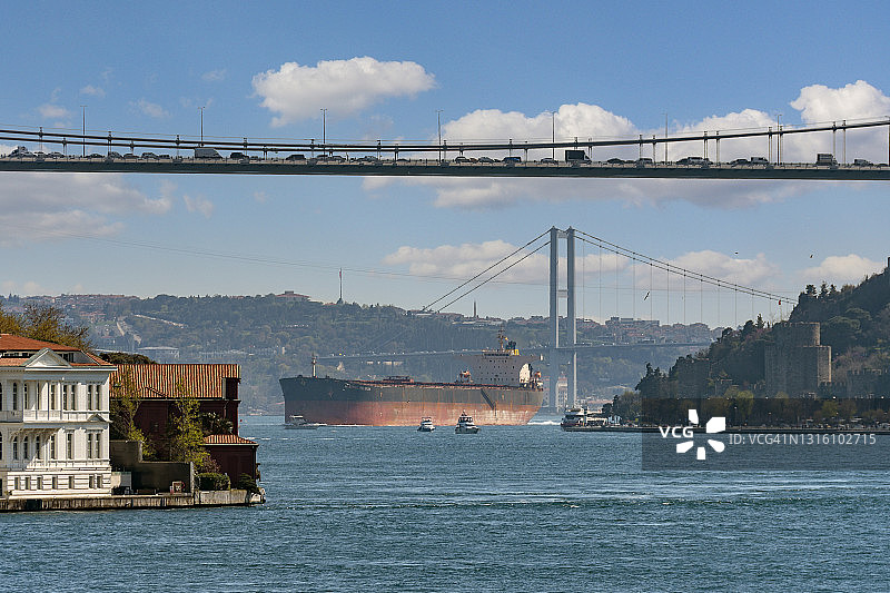 土耳其伊斯坦布尔的博斯普鲁斯海峡图片素材