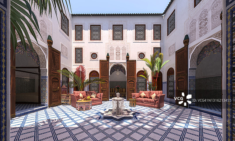 伊斯兰建筑入口大厅图片素材