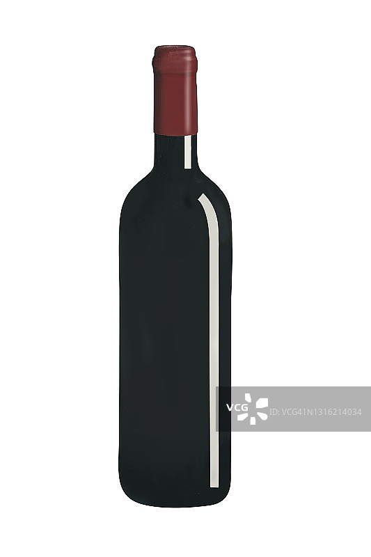 白色背景上的葡萄酒瓶图片素材