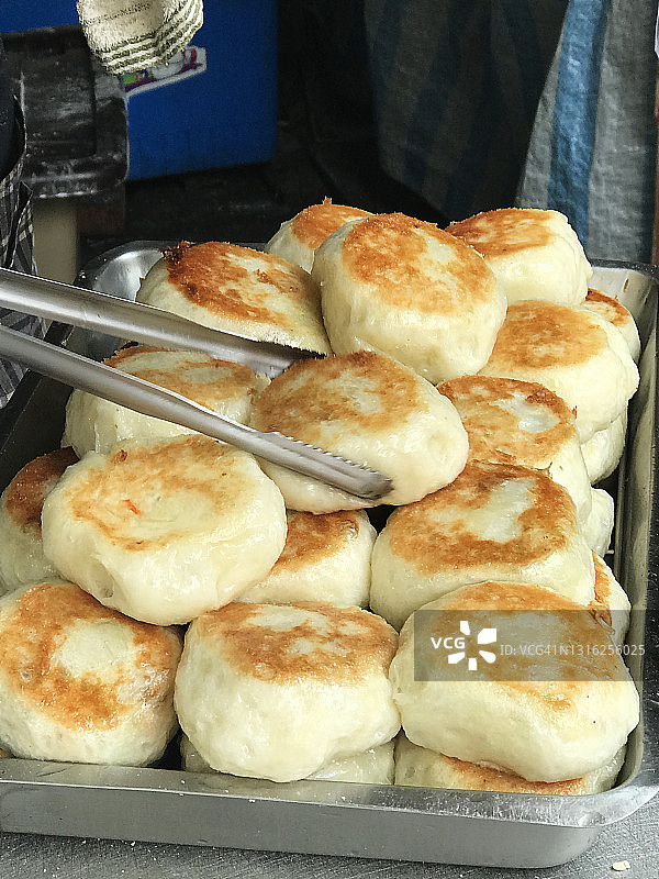 水煎包，中国台湾蒸包图片素材