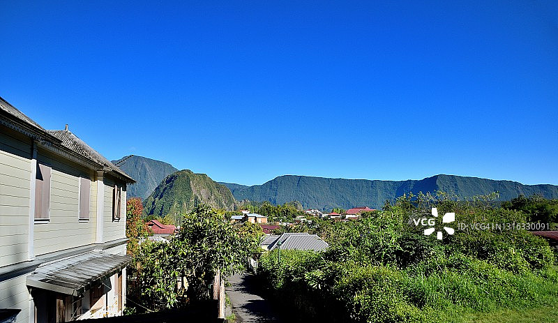 留尼汪岛地狱堡：Salazie镇的村庄和前温泉疗养地图片素材