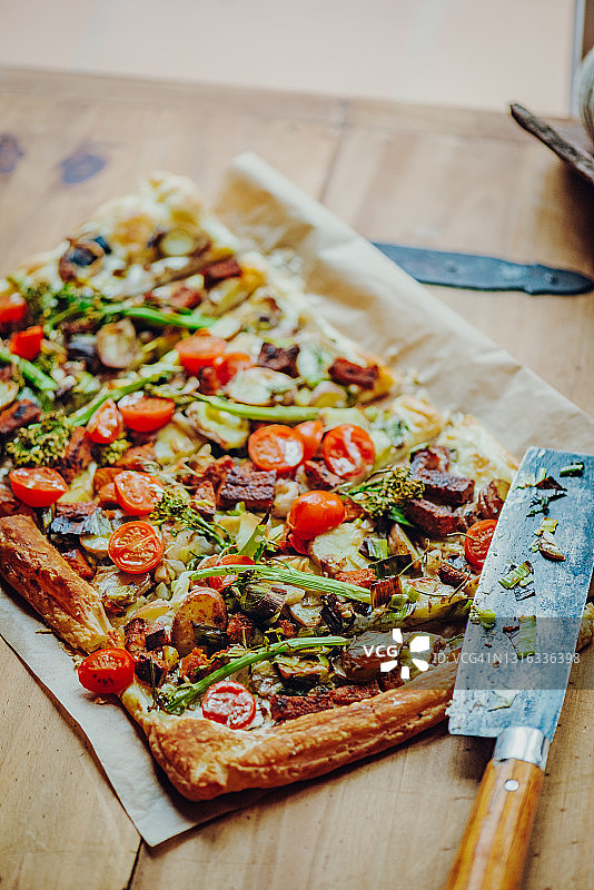 自制纯素火焰馅饼图片素材